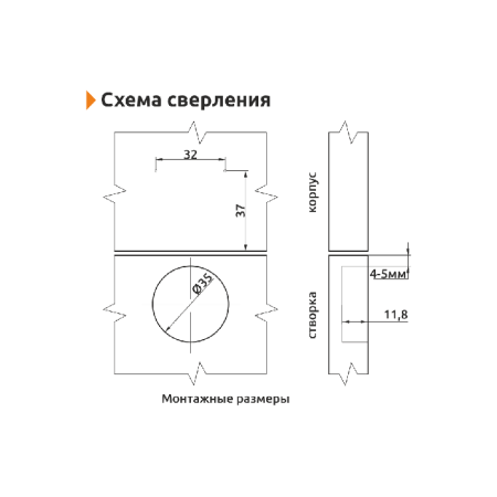 Петля накладна з дотягувачем Clip-on GIFF d=35 H=0 нікель