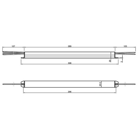 Блок живлення SLIM, 12-60-IP65-3Y, метал. корпус