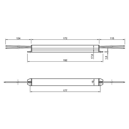 Блок живлення UltraSLIM, 12-24-IP20-2Y, метал. корпус