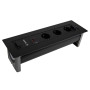 Поворотний розетковий блок Lumine GALAXY 3xрозетки, 2xUSB A+C (20W), чорний