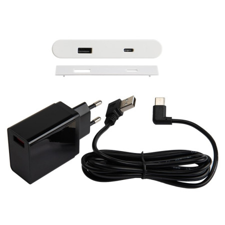 Вбудована USB-розетка овальна Lumine PULSE, 2xUSB A+C (30W), білий