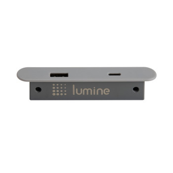 Вбудована USB-розетка овальна Lumine PULSE, 2xUSB A+C (15W), сірий
