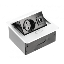 Розетка з USB AVARO 1 розетка SCHUKO 2xUSB провід 1,5м Білий Розетка з USB AVARO 1 розетка SCHUKO 2xUSB провід 1,5м Білий