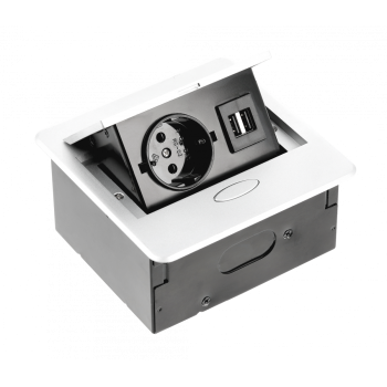 Розетка з USB AVARO 1 розетка SCHUKO 2xUSB провід 1,5м Білий