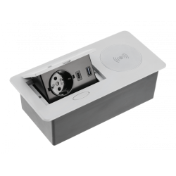 Розетка в стільницю AVARO PLUS 1 розетка SCHUKO USB А+С WC 5W провід 1,5м Алюміній Розетка в стільницю AVARO PLUS 1 розетка SCHUKO USB А+С WC 5W провід 1,5м Алюміній