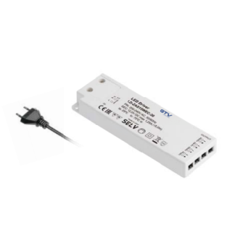 Купити Трансформатор GTV SLIM EASY CLICK 12V 20W з проводом і miniAMP БЛОК ЖИВЛЕННЯ від Фурнітура GTV