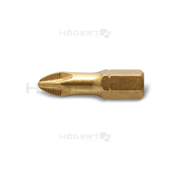 Купить Біт PZ2 25 мм, сталь S2 Slim (5 шт.) Нітрид титану БИТЫ от HOGERT ™