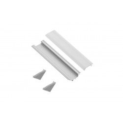 Комплект LED-профілю кутового 2м кришки молочної 2м та 2 заглушки Комплект LED-профілю кутового 2м кришки молочної 2м та 2 заглушки