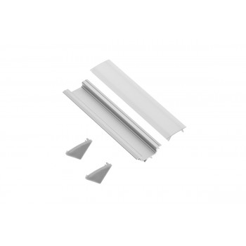 Купить Комплект LED-профілю кутового 2м кришки молочної 2м та 2 заглушки ПРОФИЛЬ ДЛЯ СВЕТОДИОДНОЙ ЛЕНТЫ от GTV ФУРНИТУРА