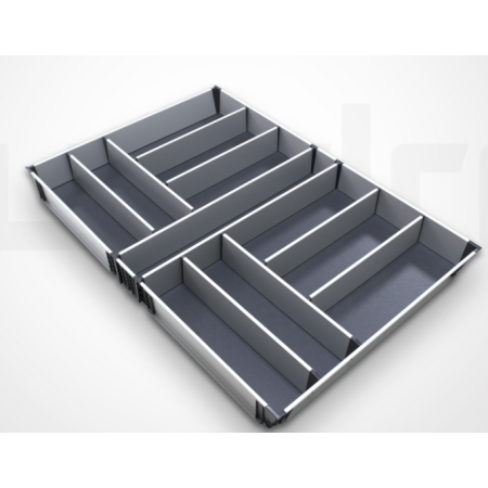 Вкладыш для столовых OrgaTray 600 металлический с ковриком Серый для ArciTech 800*L500 Hettich