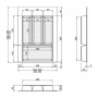 Лоток для столових приборів W=400 (350-290mm) L=500 H=55 білий матовий MULLER