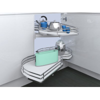Магический угол Combi`S 900 Inoxa Ellite 846BEY/SX левый хром/белый (2 полки)