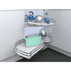 Магічний кут Combi's 900 Inoxa Ellite 846BEY / SX лівий хром / білий (2 полиці)