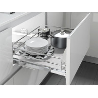Кошик висувний 450 з доводчиком Inoxa Ellite 5202еу хром / білий (з кріпленням фасаду)
