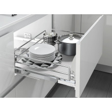 Кошик висувний 450 з доводчиком Inoxa Ellite 5202еу хром / білий (з кріпленням фасаду)