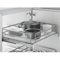 Кошик висувний 600 з доводчиком Inoxa Ellite 5202ЕYD хром / білий