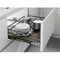 Кошик висувний 450 з доводчиком Inoxa Ellite 5202еу титан (з кріпленням фасаду)