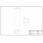 Ніжка меблева Tower 40*40*250, золото браш