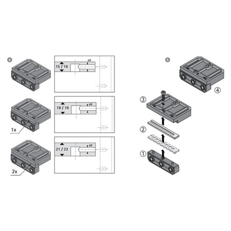 Кондуктор свердлильний BIue Jig для отворів під дюбеля (9079402) Hettich