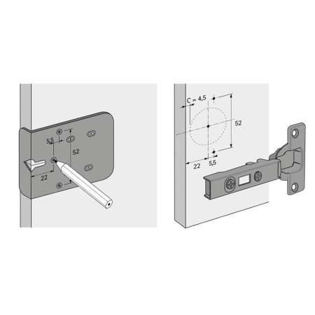 Шаблон BIueJig для розмітки петель, великий (45150) Hettich