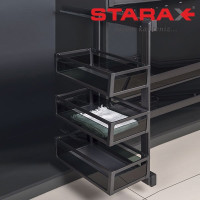Карго в шафу 3х рівнева висувна з доводчиком Starax S-6734-A (S-6782) праве антрацит