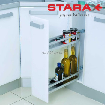 Купити Карго для кухні Starax S-2806 B кошик бічного кріплення, в секцію 150 мм з дов., Алюміній АРХІВ від Меблева фурнітура STARAX (Туреччина)