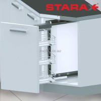 Карго 3-х уровневое Starax S-2201 45° в секцию 250 мм крепление правое Хром