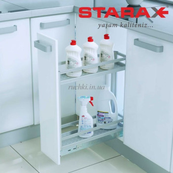 Купити Карго для кухні Starax S - 2802 B кошик нижнього кріплення, в секцію 200 мм, алюміній АРХІВ від Меблева фурнітура STARAX (Туреччина)