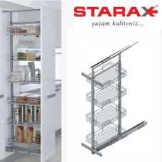 Карго для кухні Starax S - 1101 галерея висувна 230х500х600-800 мм, 2полки секція 300 мм