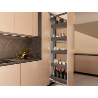 Колона висувна в модуль 300 Inoxa Ellite 859AK  з 5 полицями H=1860-2185 ардезія