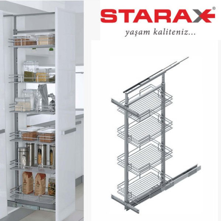 Карго для кухні Starax S - 1121 галерея висувна 330х500х1250-1400 мм, секція 400 мм