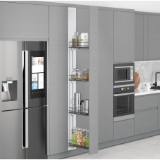 Галерея 4-рівнева Starax S-2919-А бічного кріплення на Тандем Blum, 108х465х1650, секція 150мм, ліва,  ДСП дно, АНТРАЦИТ