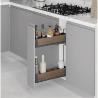Карго бічного кріплення Starax S-2442-UW-A  на Тандем Blum п/в, 151x475x575, секція 200мм, праве, АНТРАЦИТ(дерево)