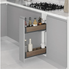 Карго бічного кріплення Starax S-2442-UW-A  на Тандем Blum п/в, 151x475x575, секція 200мм, праве, АНТРАЦИТ(дерево)