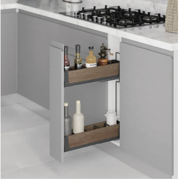 Карго бічного кріплення Starax S-2442-UW-A  на Тандем Blum п/в, 151x475x575, секція 200мм, праве, АНТРАЦИТ(дерево)