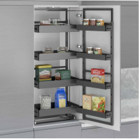 Карго для кухни двойное Starax S-1221-UB-A фасад 450 мм, антрацит (380х510х1250-1400)