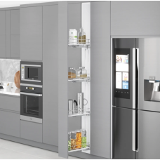 Галерея 4-рівнева Starax S-2919-C бічного кріплення на Тандем Blum, 108х465х1650, секція 150мм, ліва,  ДСП дно, ХРОМ