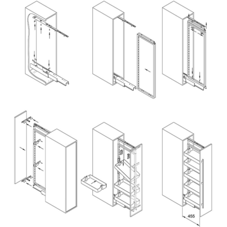 Карго-колона Aster NV 300мм графіт 5 кошиків 1659-2059мм Muller