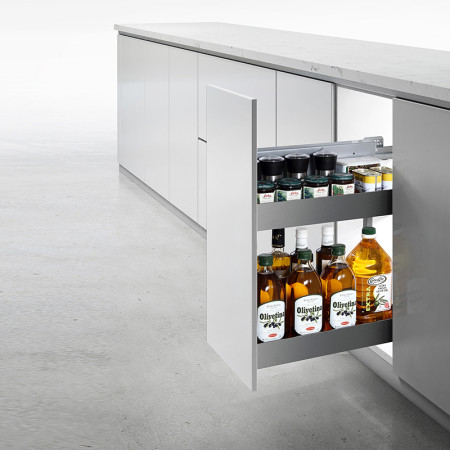 Карго для кухні Iris 200мм графіт праве 2 полиці з дотягувачем Muller