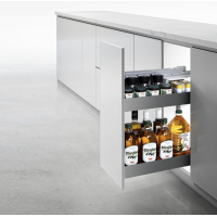 Карго для кухни Iris 200мм графит универсальное 2 полки с доводчиком Muller