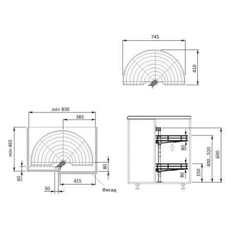 Карусель 1/2 GIFF d=750 хром