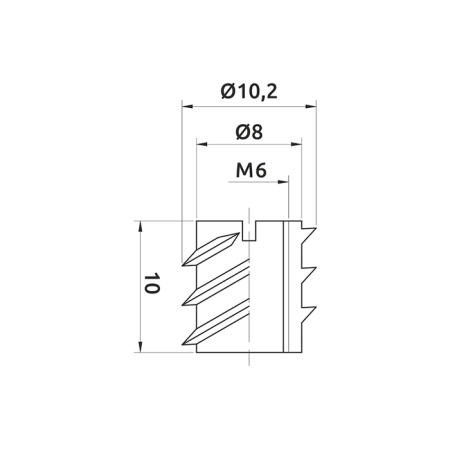 Муфта металева GIFF М6х10