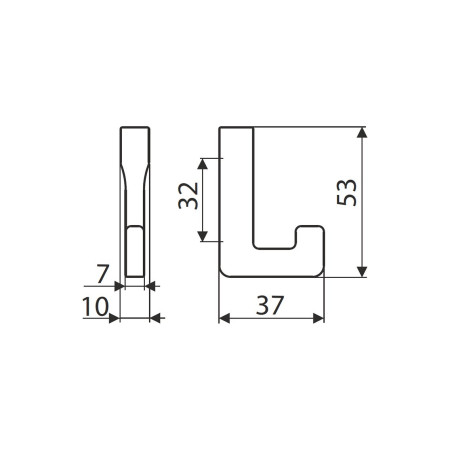 Меблевий гачок Gamet WP37-G0004 хром
