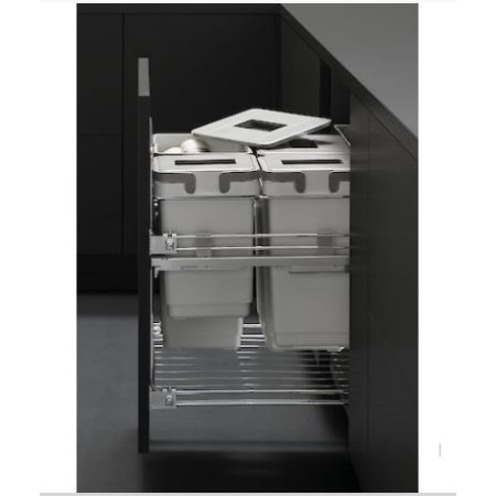 Відро висувне кухонне VIBO 600 з доводчиком 20+20+10+9 л
