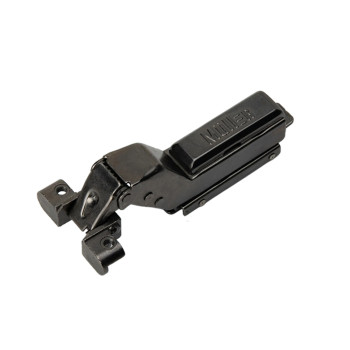Петля Clip-On, 95°, для алюминевого профиля, внутренняя, с доводчиком, чёрный, 3D Muller Profi Line