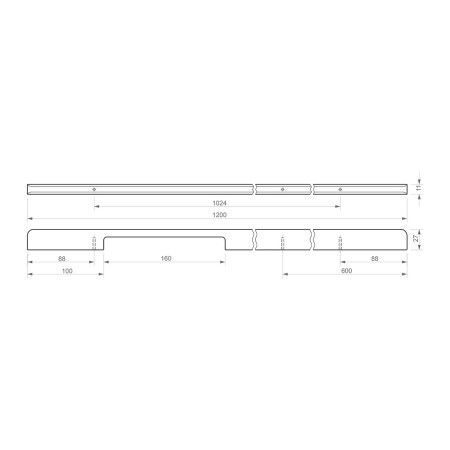 Меблева профільна ручка Virno Lines 406/1024 хром