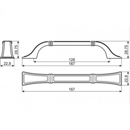 Ручка для кухні Gamet UR38-0128-G0035 антична бронза