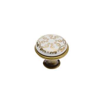 Купить Ручки для мебели GTV GP-0728-J4-C-04 Старое золото + порцеляна АРХИВ от Мебельные ручки GTV (Польша)