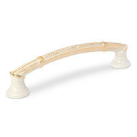 Ручки скобы VIRNO STYLE 312/128 ЗОЛОТО+БЕЛОЕ