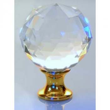 Купити Ручки для шафи GTV Crystal Palace A d=25 кристал / золото (GZ-CRPA25-03) АРХІВ від Меблеві ручки GTV (Польща)